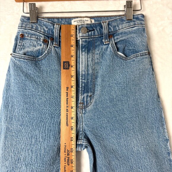 Abercrombie And Fitch The 90s Straight Ultra High Rise Jeans 25 Light Wash - Picture 5 of 7